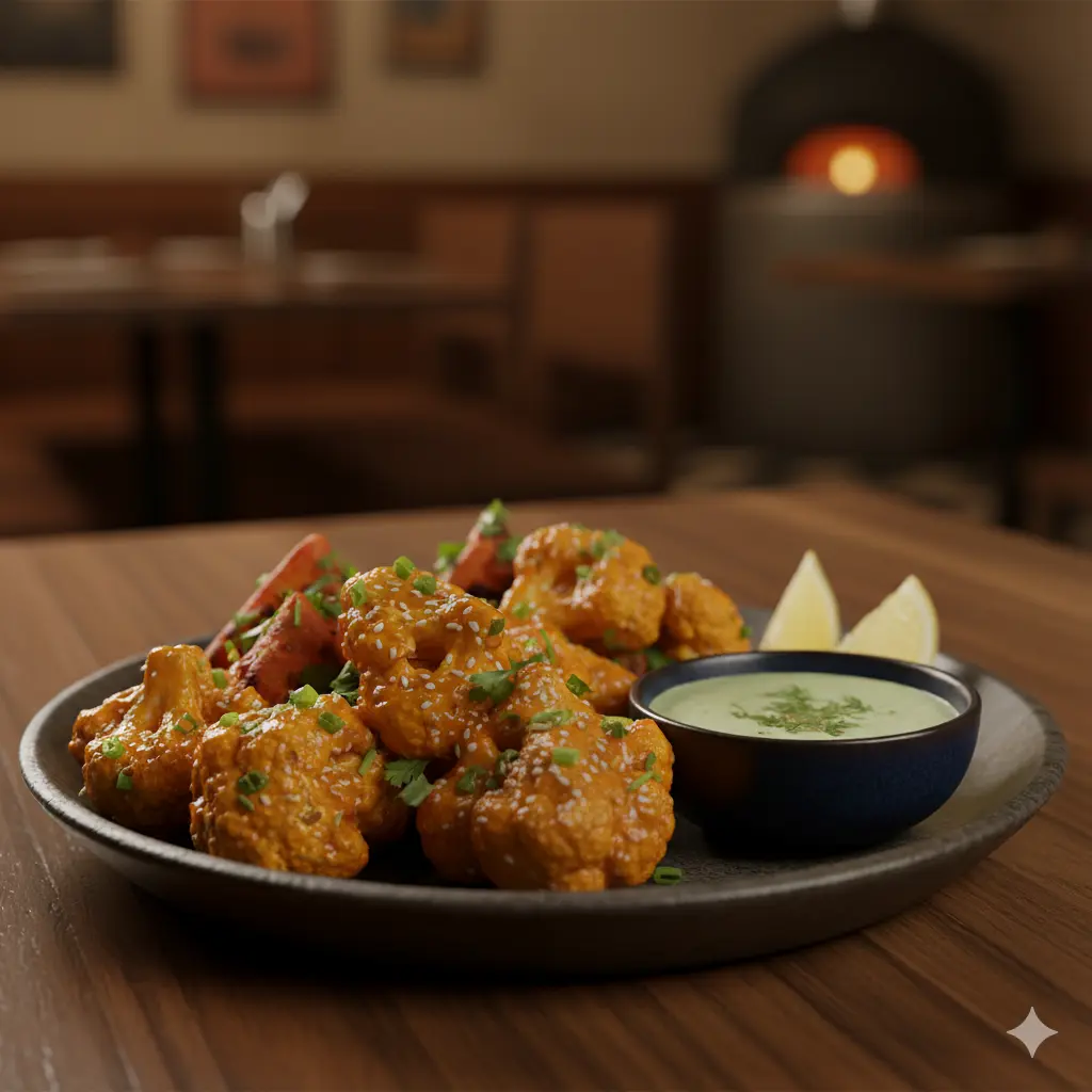 Honey Chilli Cauliflower - Indo-Chinese fusion at The Virsa Mahal in downtown Edmonton, AB